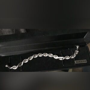 NWOT .5in thick Sterling silver rope bracelet with magnetic clasp for easy wear.